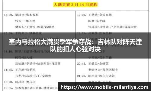 室内马拉松大满贯季军争夺战：吉林队对阵天津队的扣人心弦对决